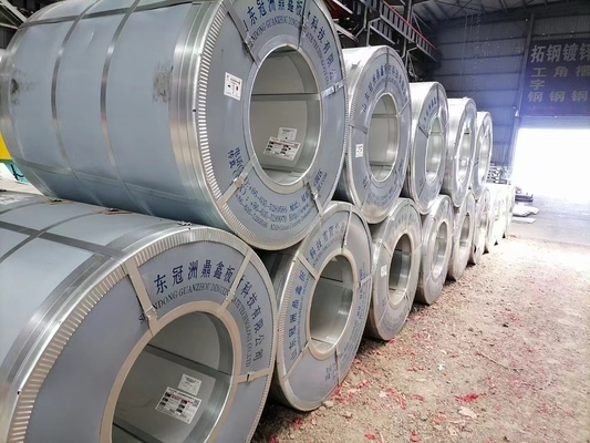 Silvery Dx51D Dx52D Dx53D Galvanized Steel Coil untuk aplikasi pelat kontainer