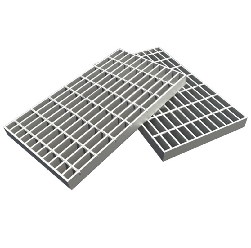 Struktur Baja Galvanis Tutup Parit Lattice Drain Grill 50mm Cross Bar Pitch
